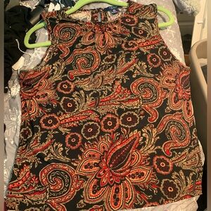 EUC - CHAPS Multi Colored Design Sleeveless Blouse Size XL Orig $50 Sell $18